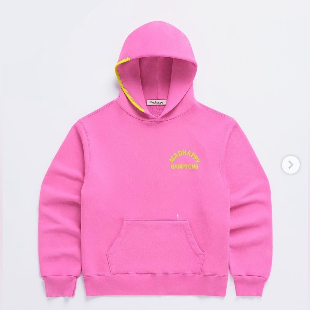 Madhappy Pink Hoodie with Yellow Accents